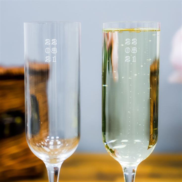 Personalised Special Date Crystal Champagne Flute Set Of Two product image