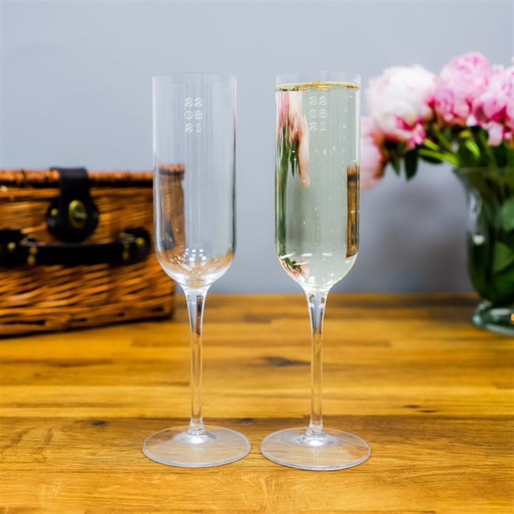 Personalised Special Date Crystal Champagne Flute Set Of Two product image