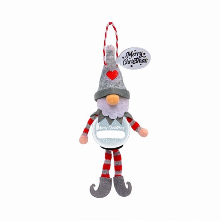 Personalisable Gnome Snow Globe Christmas Decoration product image