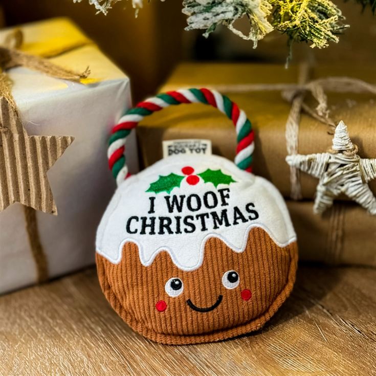Christmas Pudding Slogan Dog Toys product image