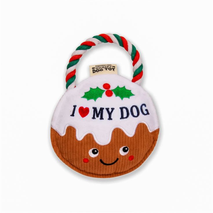 Christmas Pudding Slogan Dog Toys product image