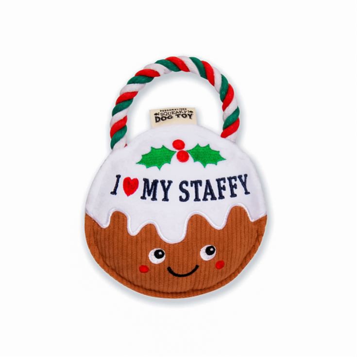 I Love my Dog Breed Christmas Pudding Dog Toys product image
