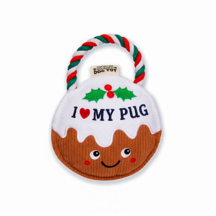 I Love my Dog Breed Christmas Pudding Dog Toys product image
