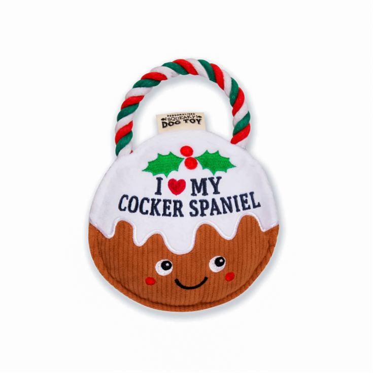 I Love my Dog Breed Christmas Pudding Dog Toys product image