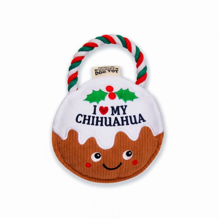 I Love my Dog Breed Christmas Pudding Dog Toys product image