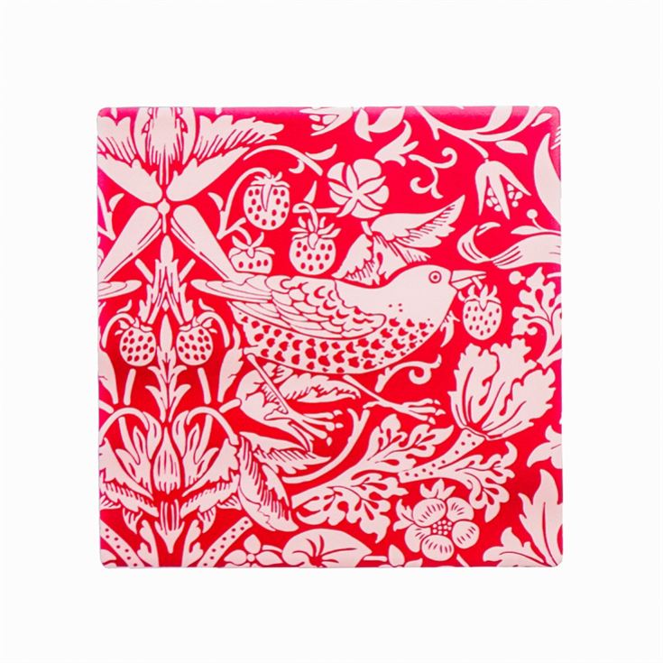 William Morris Raspberry Set of 2 Ceramic Coasters product image