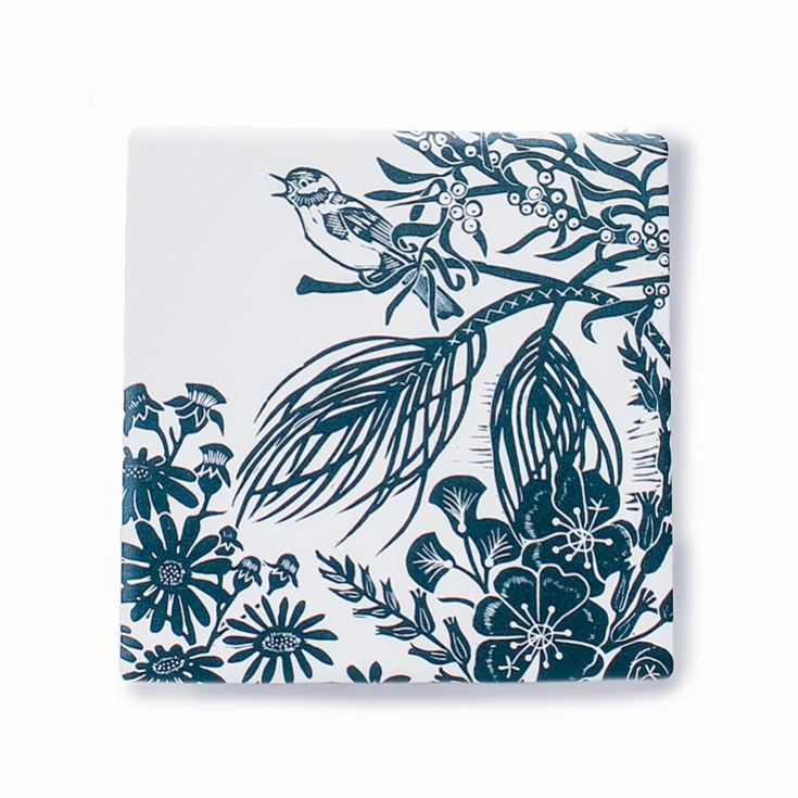Kate Heiss Woodland Navy Set of Ceramic Coasters product image