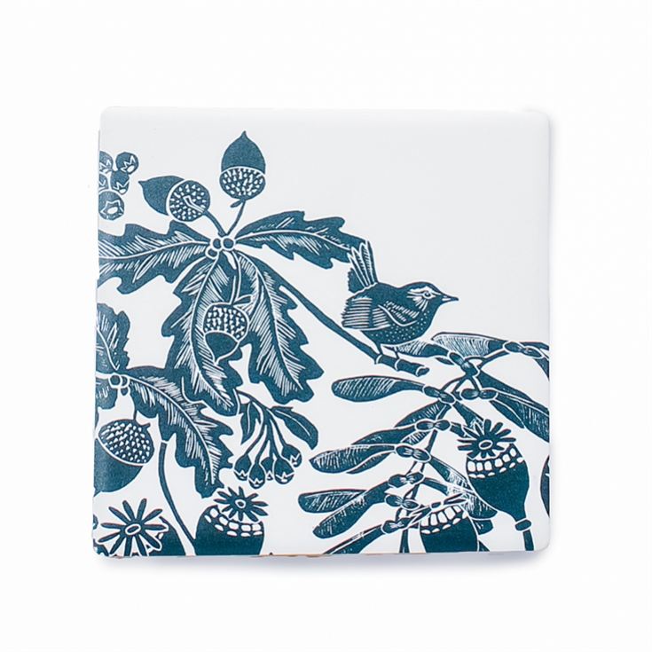 Kate Heiss Woodland Navy Set of Ceramic Coasters product image