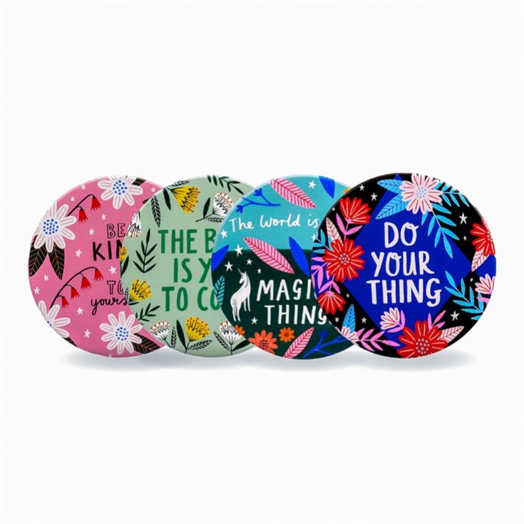 Bonbi Forest Quotes Set of 4 Ceramic Coasters product image