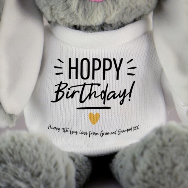 Personalised Hoppy Birthday Bunny Teddy  product image