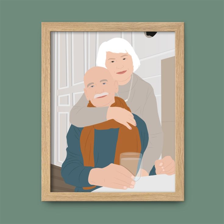 Personalised Couples "Photo-to-Painting" Hand Illustrated Framed Prints product image