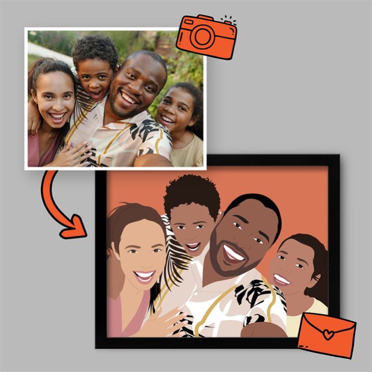 Personalised Couples "Photo-to-Painting" Hand Illustrated Framed Prints product image