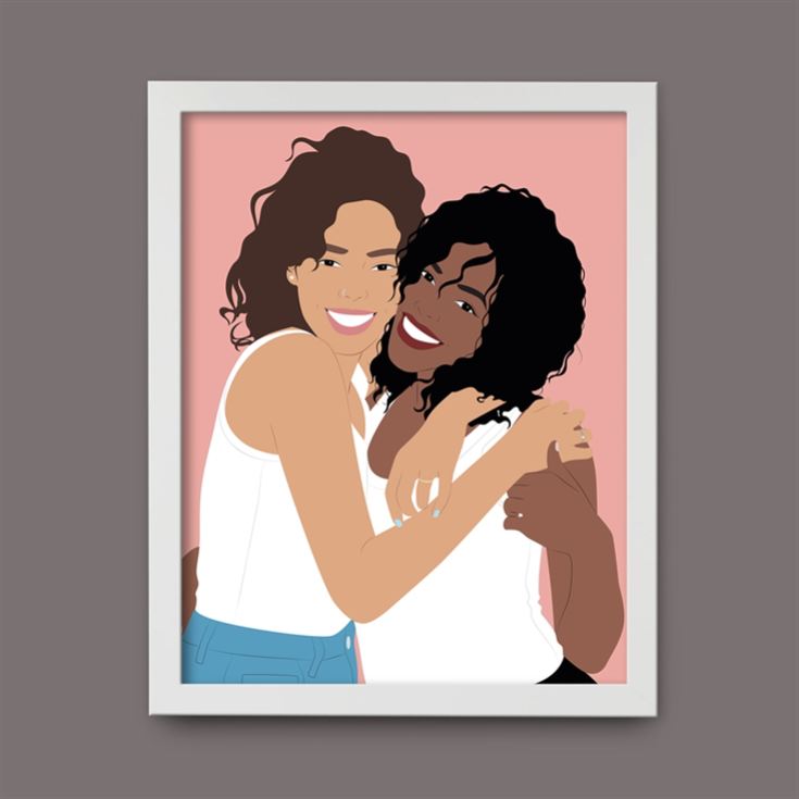Personalised Couples "Photo-to-Painting" Hand Illustrated Framed Prints product image