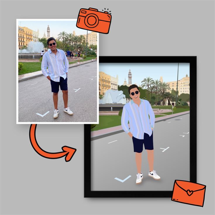 Personalised "Photo-to-Painting" Hand Illustrated Framed Prints for Him product image