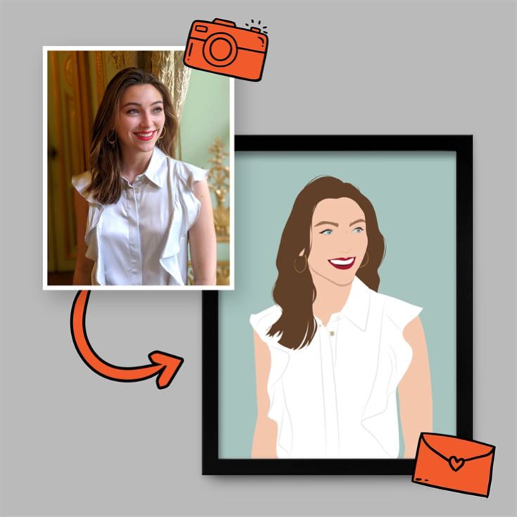 Personalised "Photo-to-Painting" Hand Illustrated Framed Prints for Her product image