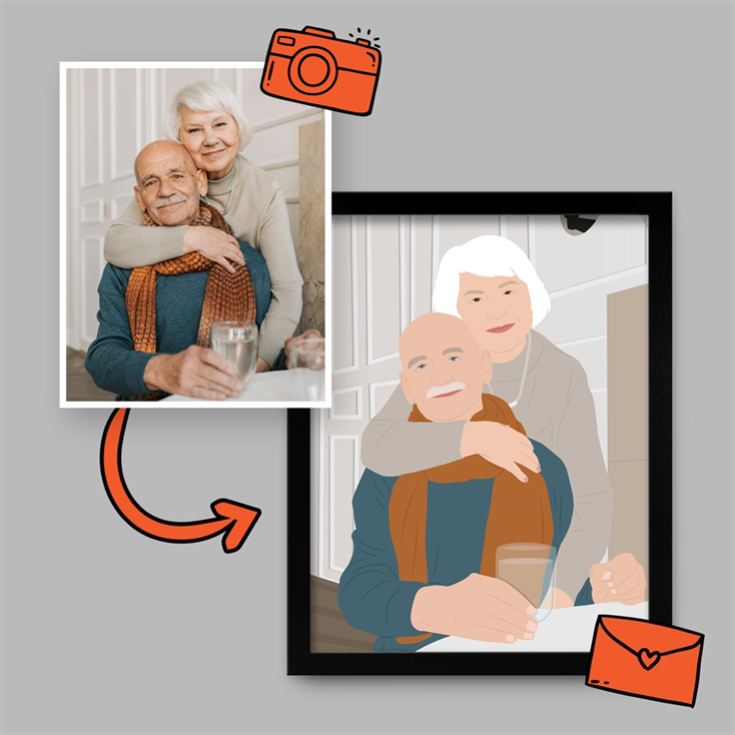 Personalised Parents "Photo-to-Painting" Hand Illustrated Framed Prints product image