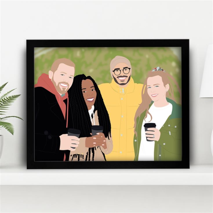Personalised Friendship "Photo-to-Painting" Hand Illustrated Framed Prints product image