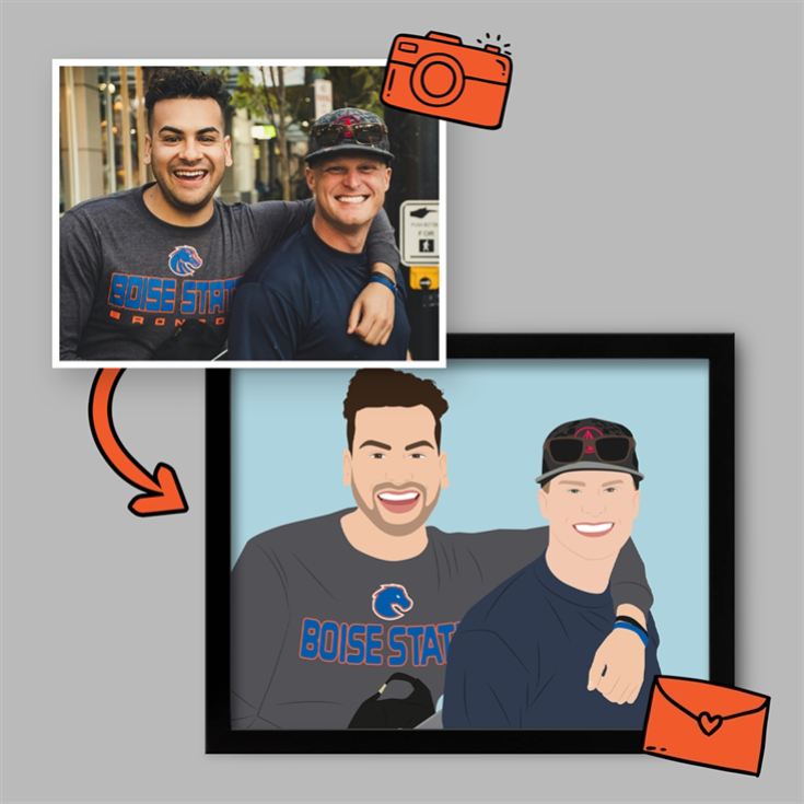 Personalised Friendship "Photo-to-Painting" Hand Illustrated Framed Prints product image