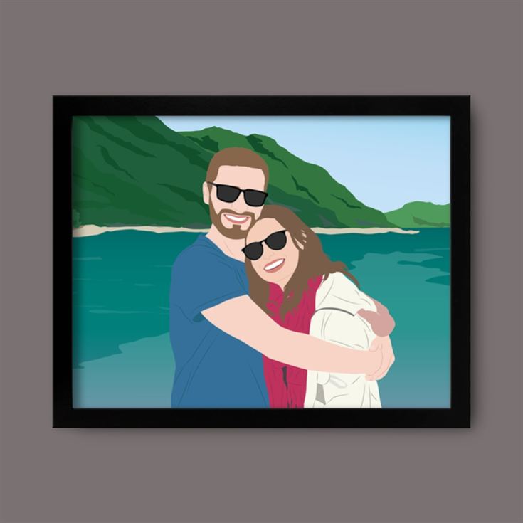 Personalised Friendship "Photo-to-Painting" Hand Illustrated Framed Prints product image