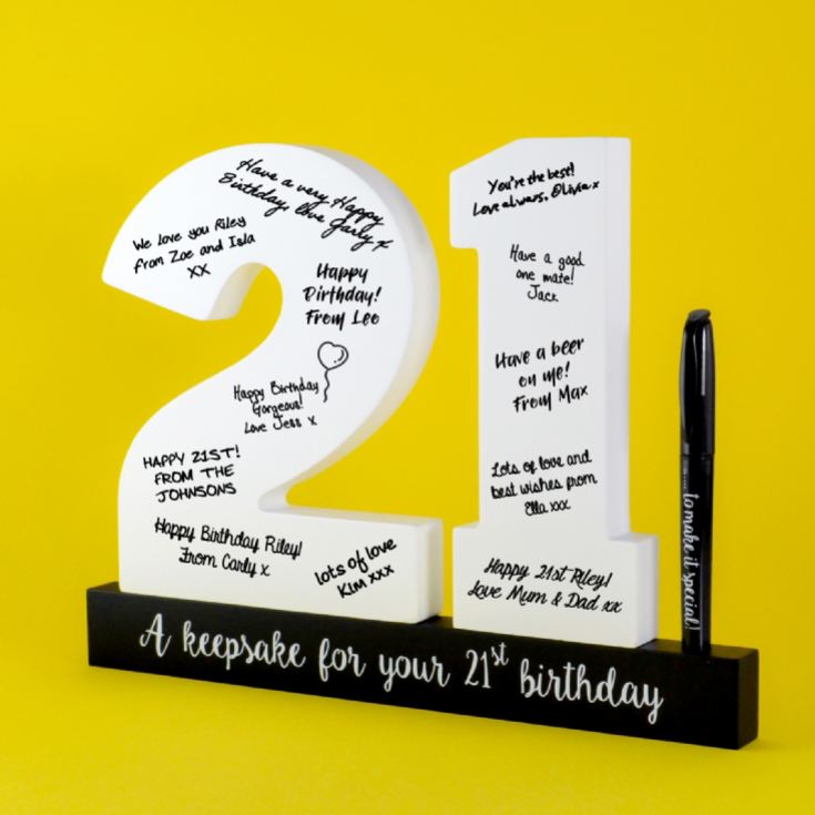 21st Birthday Wooden Numbers and Pen product image