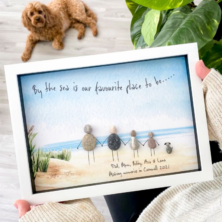 Personalised Framed Family Pebble Art product image