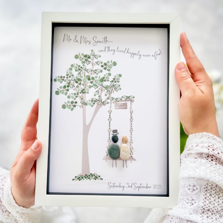 Personalised Framed Family Pebble Art product image