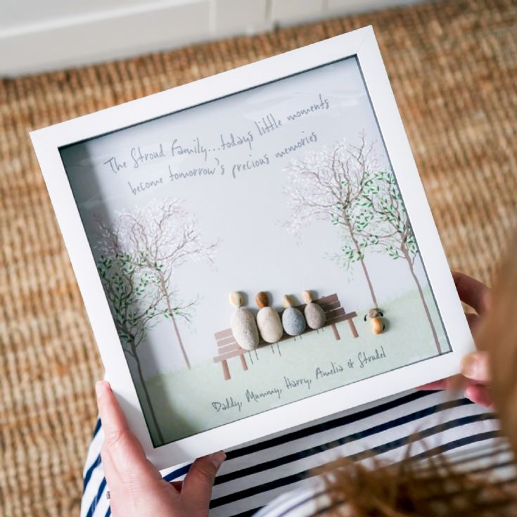 Personalised Framed Family Pebble Art product image