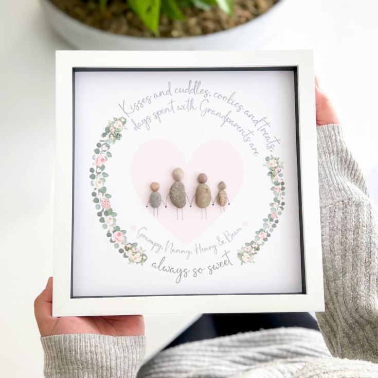 Personalised Framed Family Pebble Art product image
