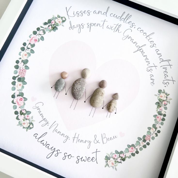 Personalised Framed Family Pebble Art product image