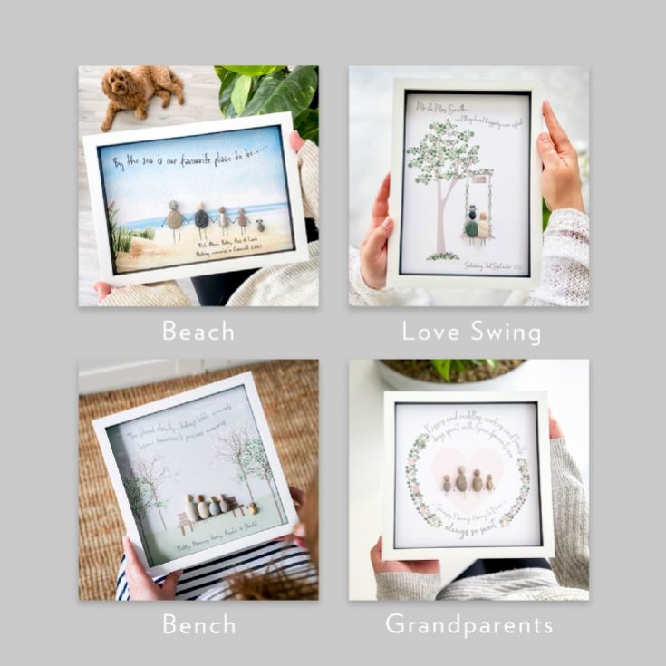 Personalised Framed Family Pebble Art product image