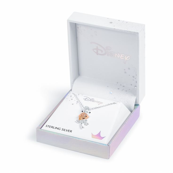 Sterling Silver Plated Disney Beauty and the Beast Rose Pendant product image