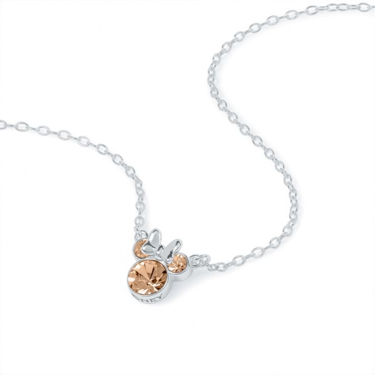 Sterling Silver Disney Minnie Mouse Birthstone Month Necklaces product image
