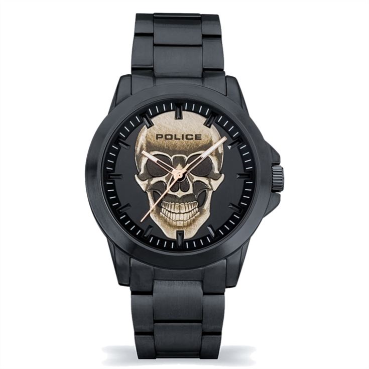 Police Flick Black Skull Dial Watch product image