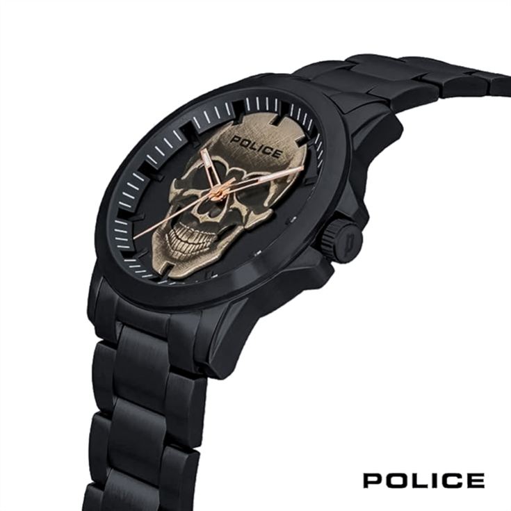 Police Flick Black Skull Dial Watch product image