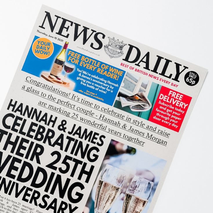 Personalised "Anniversary" Newspaper Front Page product image