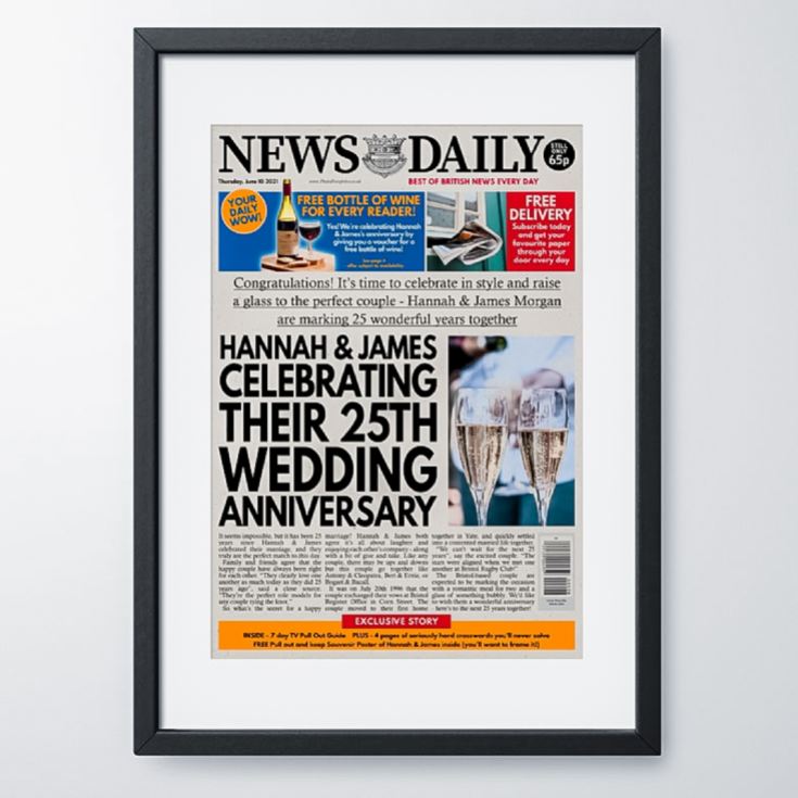 Personalised "Anniversary" Newspaper Front Page product image