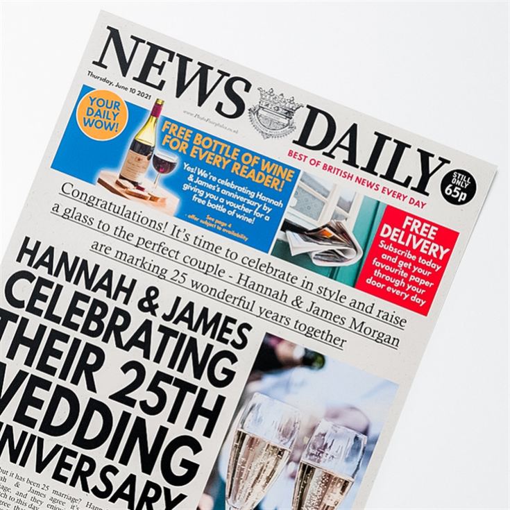 Personalised "Anniversary" Newspaper Front Page product image
