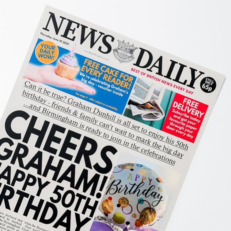 Personalised "Birthday" Newspaper Front Page product image