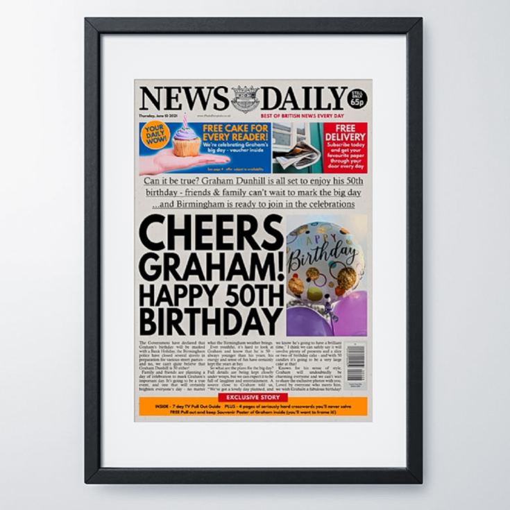 Personalised "Birthday" Newspaper Front Page product image