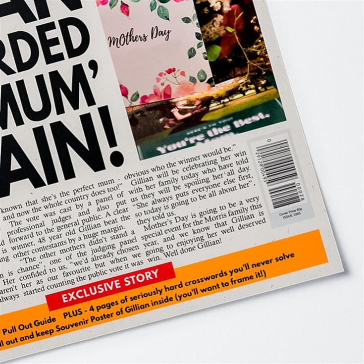 Personalised "Mother's Day" Newspaper Front Page product image