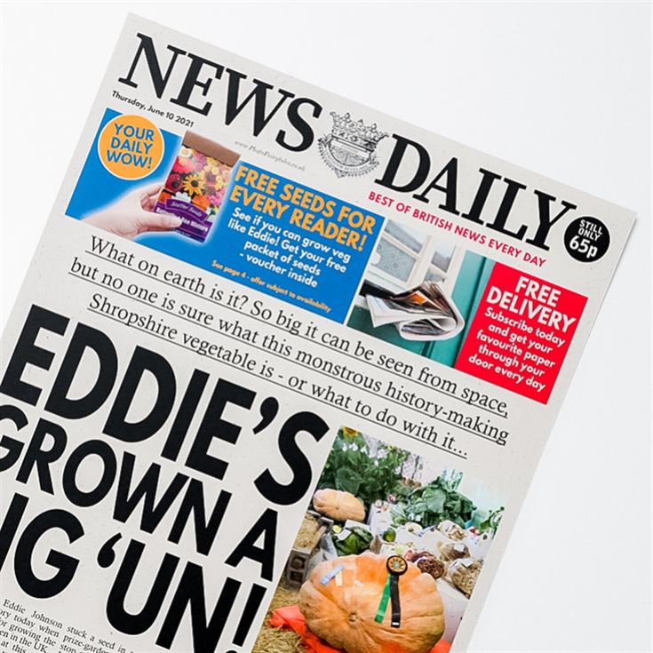 Personalised "Gardener" Newspaper Front Page product image