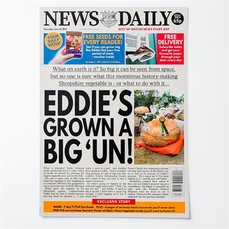 Personalised "Gardener" Newspaper Front Page product image