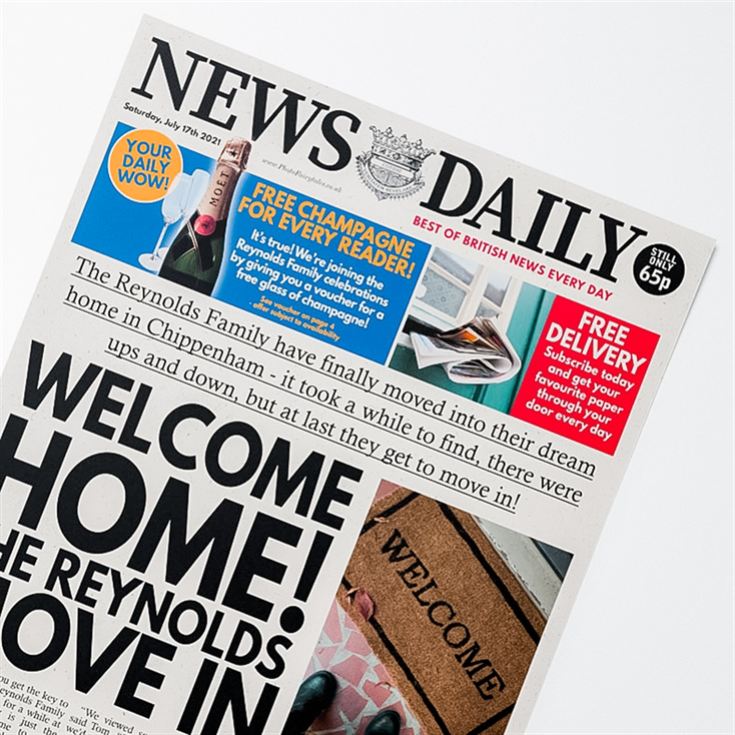 Personalised "New Home" Newspaper Front Page product image
