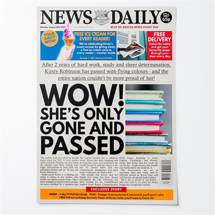 Personalised "Graduation" Newspaper Front Page product image