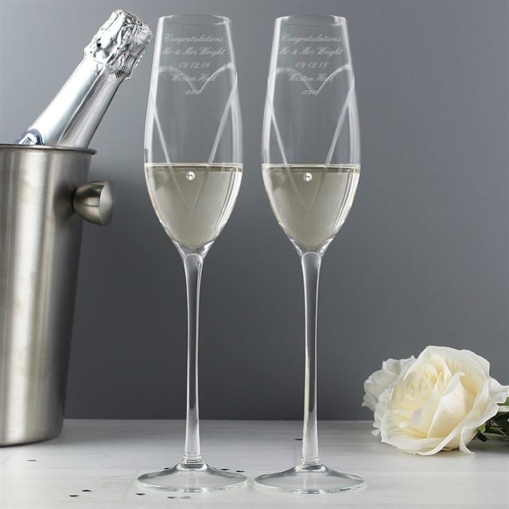 Personalised Champagne Glasses - Heart Design product image