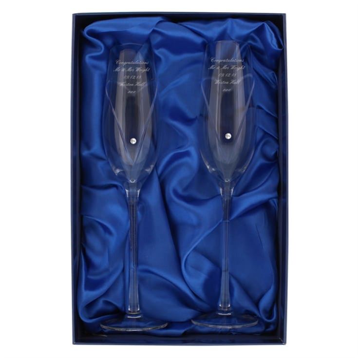 Personalised Champagne Glasses - Heart Design product image