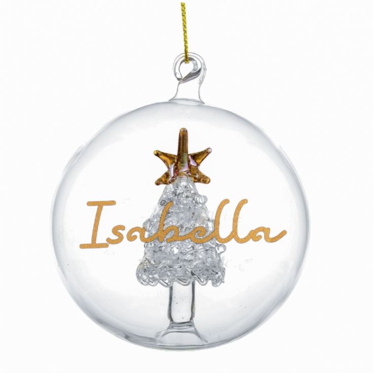 Personalised Glass Glitter Xmas Tree Bauble product image