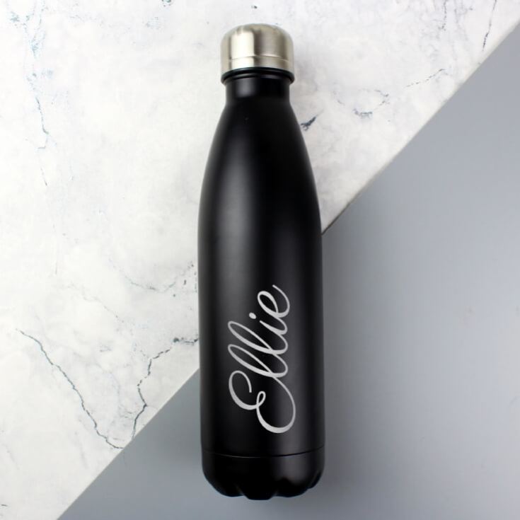 Personalised Reusable Black Metal Bottle product image