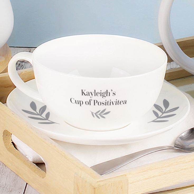 Tea-Lightful Personalised Teacup & Saucer product image