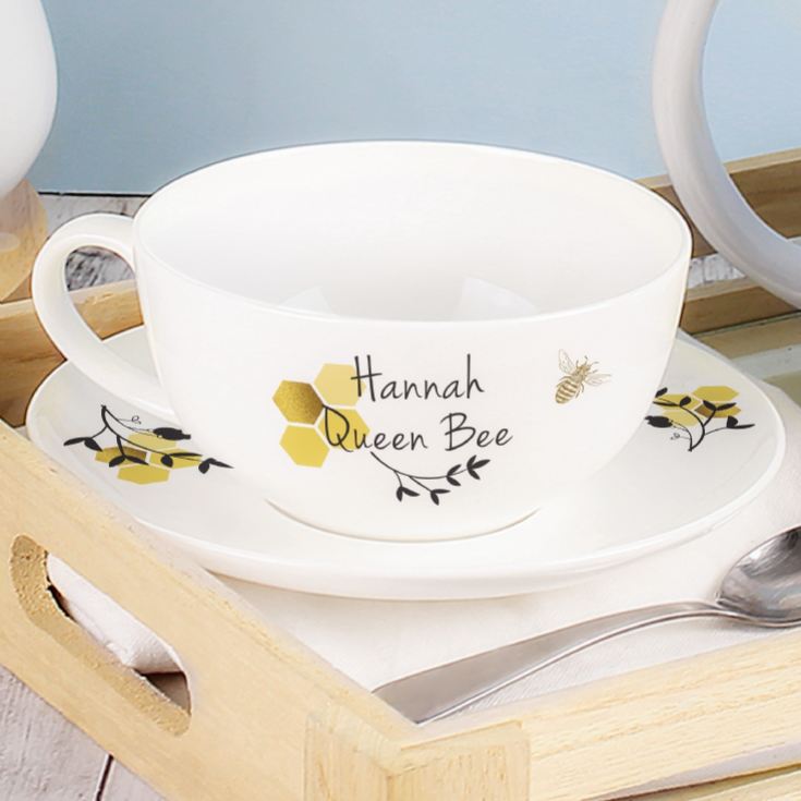 Bees Personalised Teacup & Saucer product image